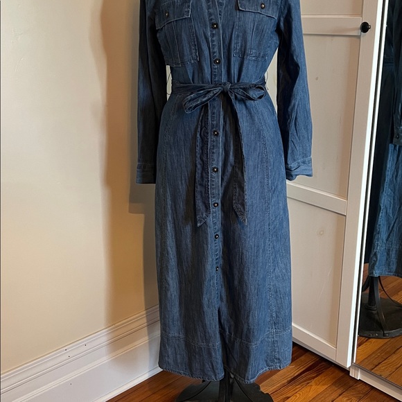 NWOT LOFT Petite Chambray Shirt Dress Size 12P - Picture 3 of 11